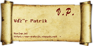 Vér Patrik névjegykártya